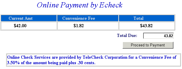 Payment options example