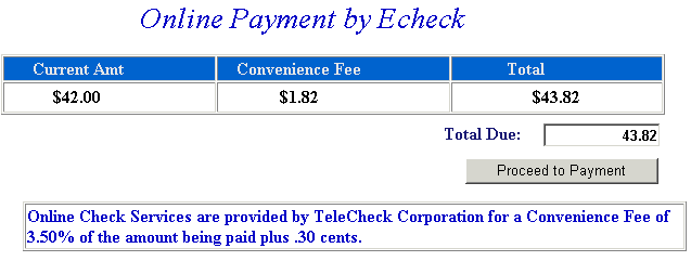 Proceed to pay be echeck example