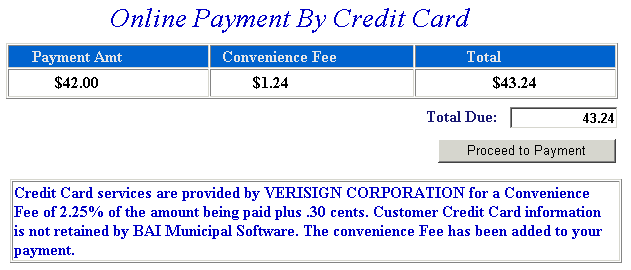 Pay by credit card example