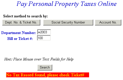 No tax records found example