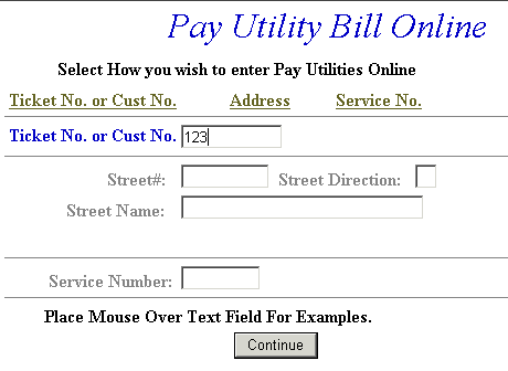 Pay by credit card example