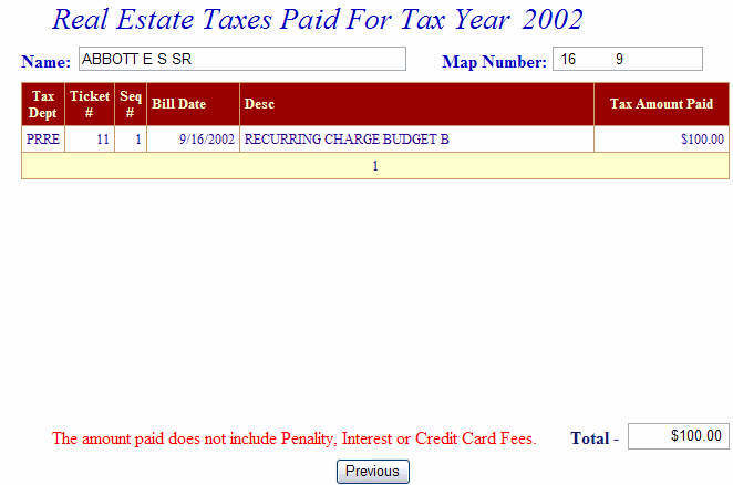 Total taxes paid by year example