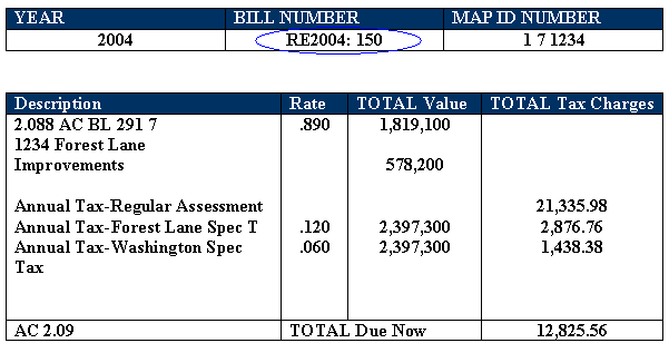 Tax Ticket Example